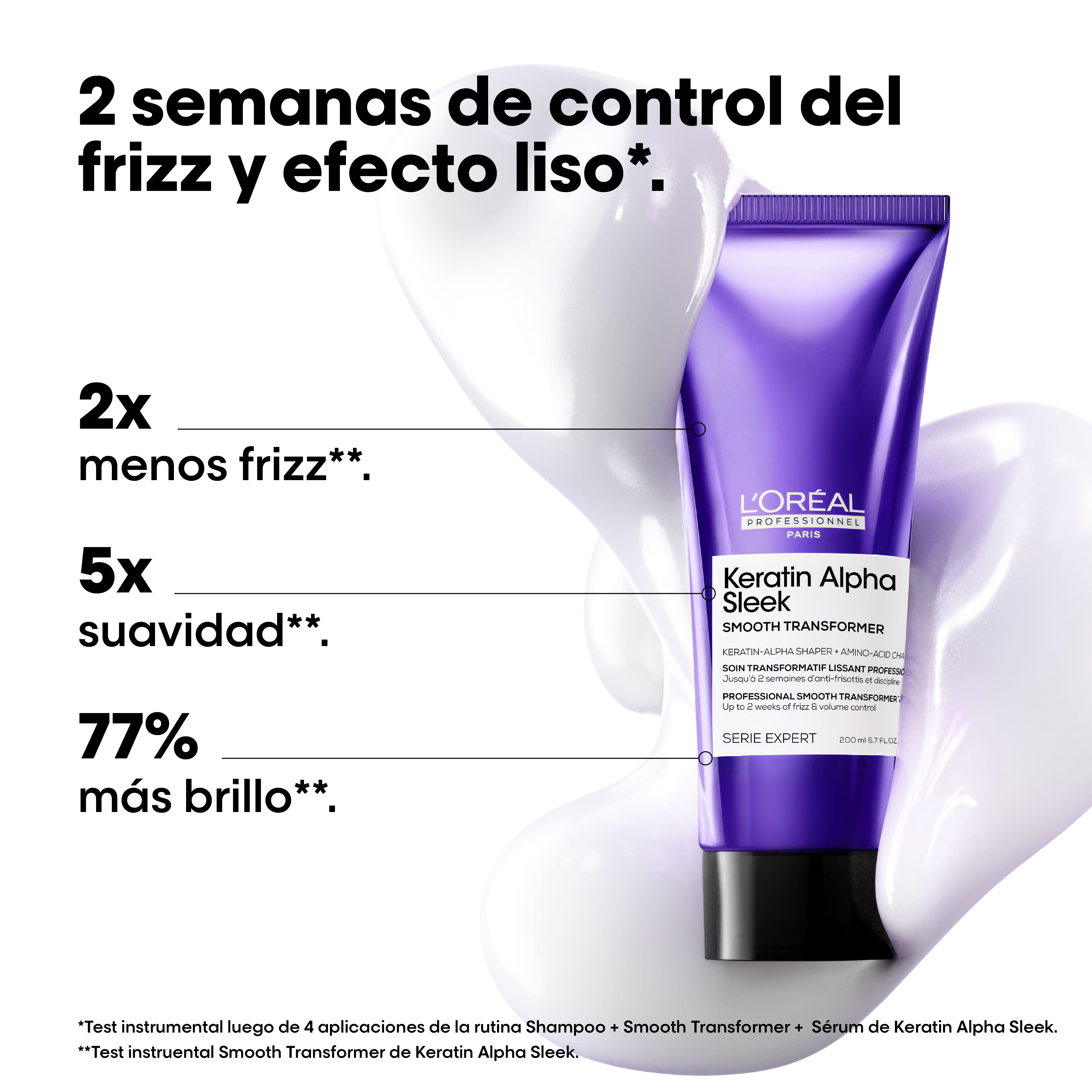 L'Or&eacute;al Professionnel Keratin Alpha Sleek Smooth Transformer Tratamiento Profesional Anti-frizz 200ml
